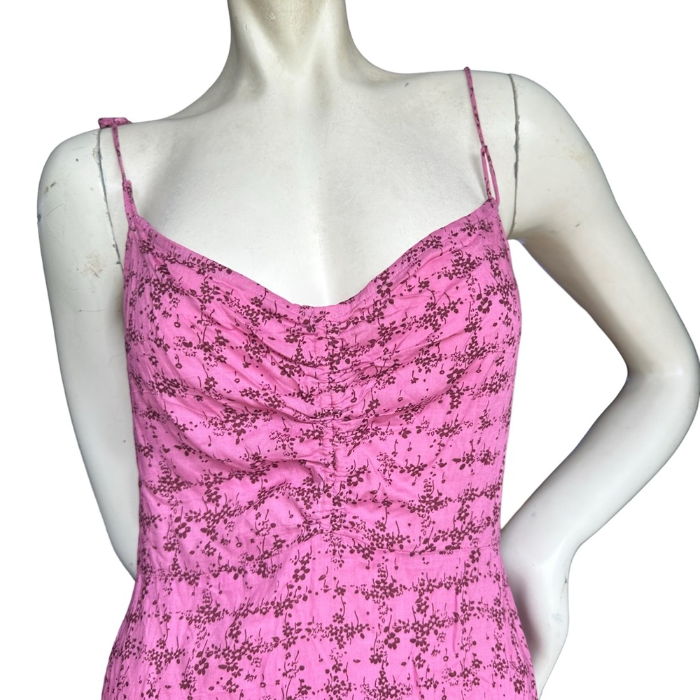 Free People Intimately "Caught Up" Pink Floral Dainty Coquette Mini Dress Medium - Picture 3 of 9